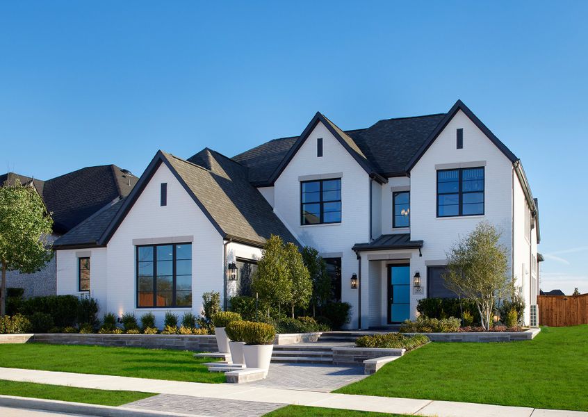 Representative exterior photo of a completed home built from the Huntington - SH 5426 by Shaddock Homes in Ridgeline, McKinney, TX (Image 27). Representative exterior photo of a completed home built from the Huntington - SH 5426 by Shaddock Homes in Ridgeline, McKinney, TX (Image 27).