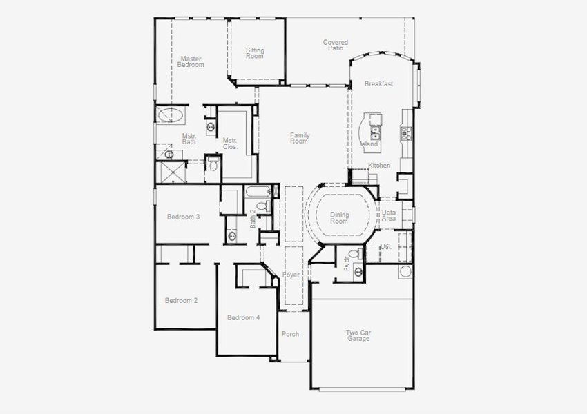 2D floor plan layout of this home in Wildflower Ranch, Fort Worth, TX (Image 3).