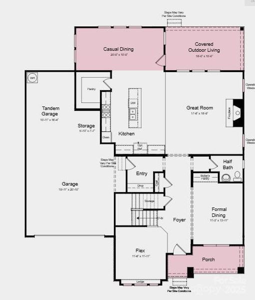 Additional highlights include: covered outdoor living, casual dining extension, additional windows at great room, game room, laundry tub, tray ceiling at primary suite, ensuite bath at bedroom 2.