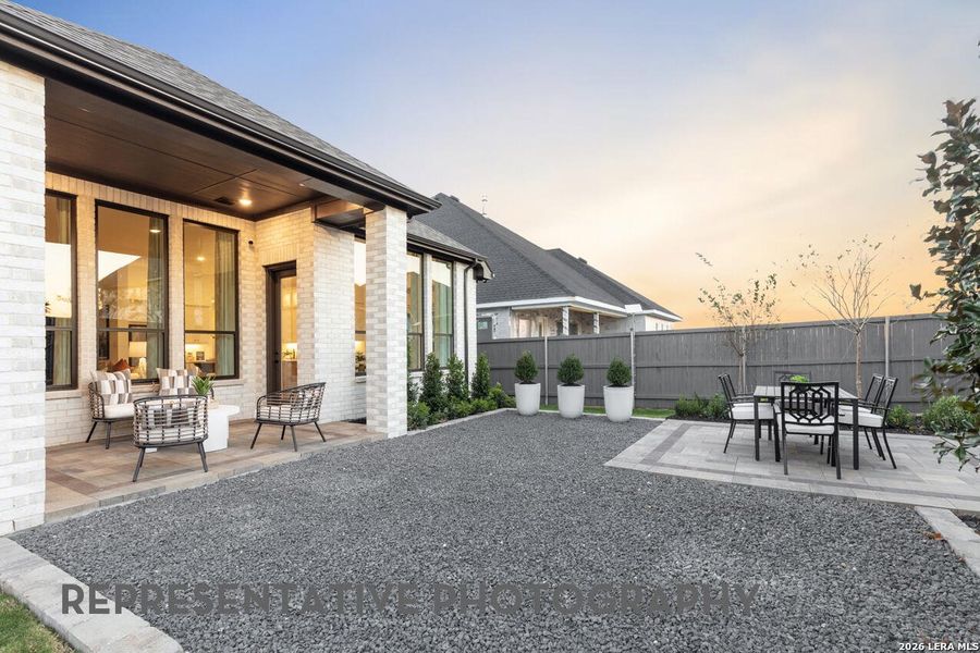 Exterior details and patio area of a home in Alsatian Oaks, Castroville (Image 2). Exterior details and patio area of a home in Alsatian Oaks, Castroville (Image 2).