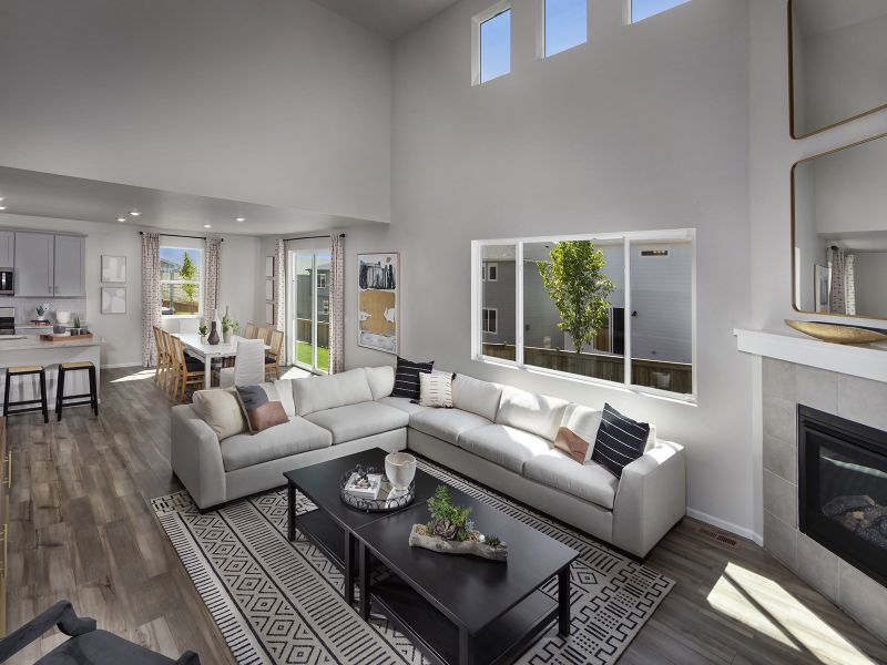 Furnished interior view inside a new home in Buffalo Highlands: The Flora Collection, Commerce City (Image 7).