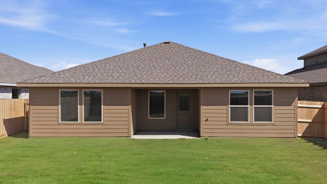 Exterior details and patio area of a home in Allen Farms, Lubbock (Image 3).