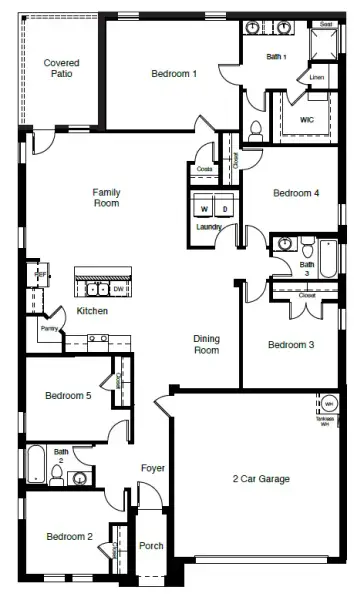 2D floor plan layout of this home in Bluestem, Rhome, TX (Image 3).