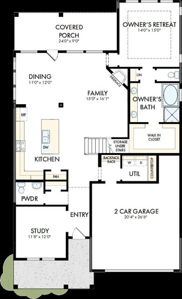 2D floor plan layout of this home in Kresston - Enclave Collection, Montgomery, TX (Image 2). 2D floor plan layout of this home in Kresston - Enclave Collection, Montgomery, TX (Image 2).