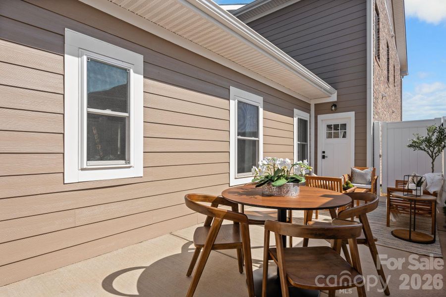 Exterior details and patio area of a home in , Hickory (Image 3).