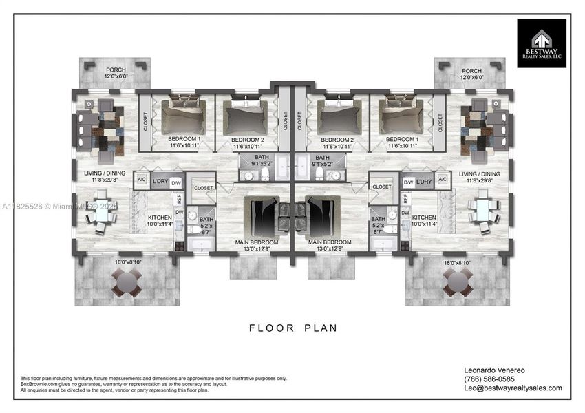 2D floor plan layout of this home in , Miami, FL (Image 4).