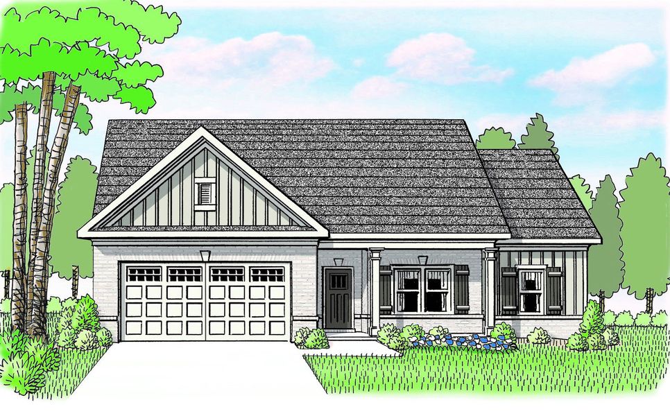Representative rendering of the exterior for the (GA)The Carson | Front Entry by Reliant Homes (Image 7).