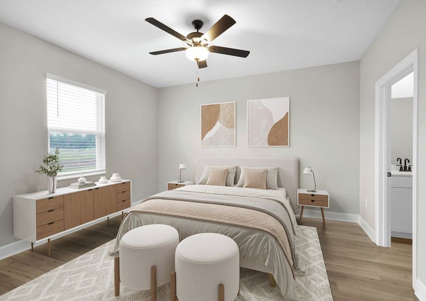 Unwind in the master bedroom after a long day