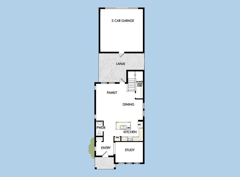 2D floor plan layout for the The Mccormick by David Weekley Homes in Palmeras at Crossprairie – The Magnolia Collection, St. Cloud, FL (Image 3).