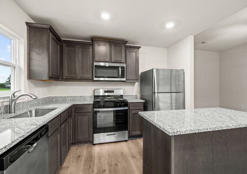 The kitchen has energy-efficient appliances. The kitchen has energy-efficient appliances.