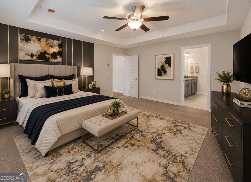 Furnished interior view inside a new home in The Fairways at Mirror Lake, Villa Rica (Image 44).