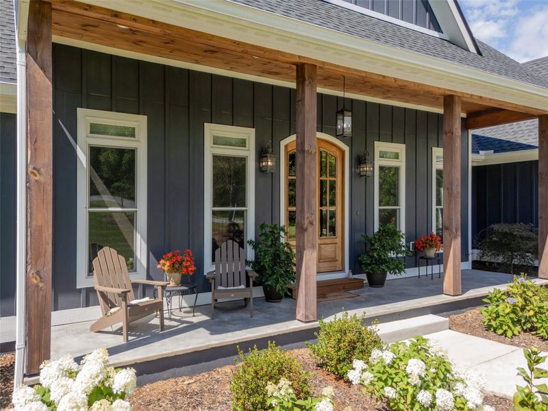 Front exterior of a new home in , Hendersonville, NC, highlighting curb appeal (Image 18).