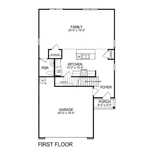2D floor plan layout of this home in Durbin Meadows, Fountain Inn, SC (Image 4).