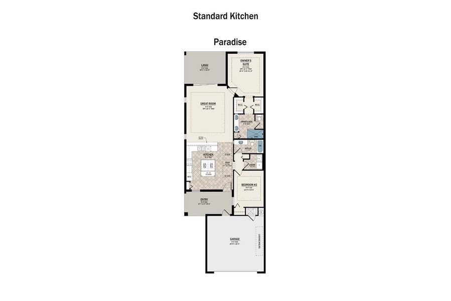 2D floor plan layout for the Paradise Villa by Medallion Home in Watercolor Place, Bradenton, FL (Image 2). 2D floor plan layout for the Paradise Villa by Medallion Home in Watercolor Place, Bradenton, FL (Image 2).