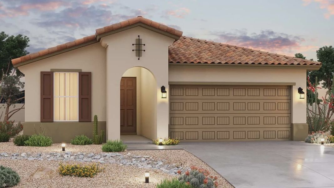 Representative exterior photo of a completed home built from the Larkspur by Brightland Homes in Sienna Park, Buckeye, AZ (Image 5).