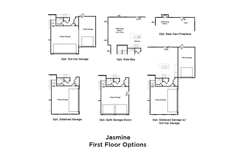 2D floor plan layout for the Jasmine by DRB Homes in Spring Branch, Smyrna, TN (Image 4).