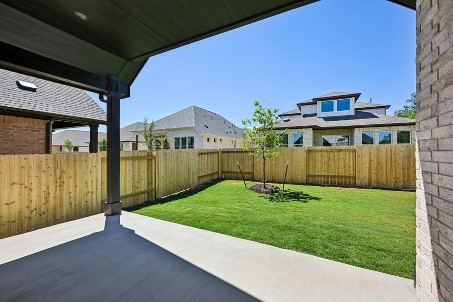 Exterior details and patio area of a home in Persimmon, Buda (Image 16). Exterior details and patio area of a home in Persimmon, Buda (Image 16).