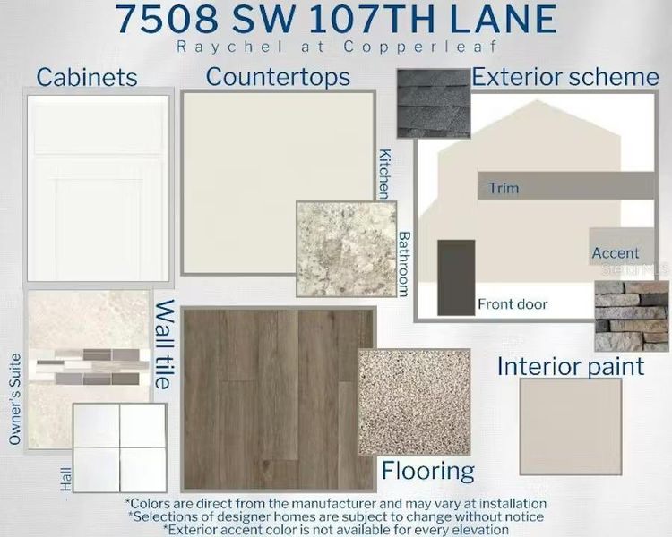 Sample of building materials used in homes in Copperleaf, Ocala (Image 3).