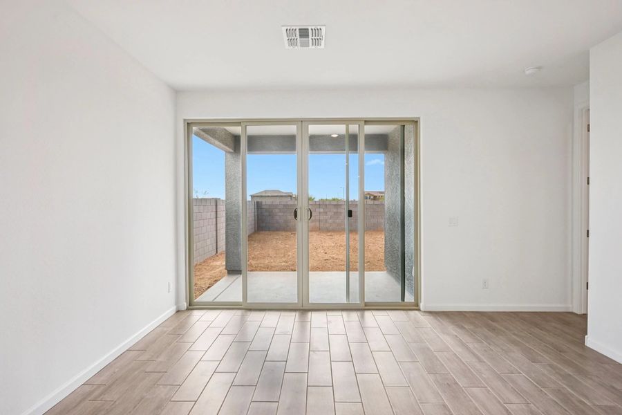 Great room with upgraded 4 panel slider