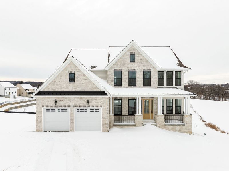 Representative exterior photo of a completed home built from the Hawthorne by Keystone Custom Homes in McLean South Shore, Belmont, NC (Image 23).