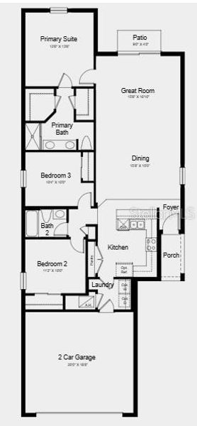2D floor plan layout of this home in Marion Creek, Haines City, FL (Image 2). 2D floor plan layout of this home in Marion Creek, Haines City, FL (Image 2).