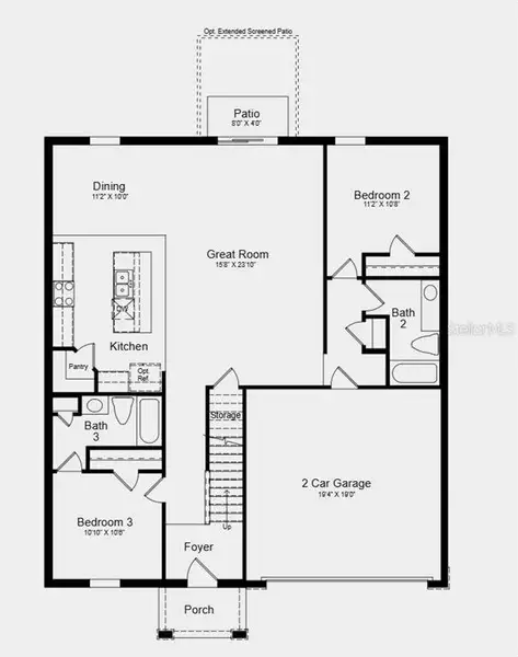2D floor plan layout of this home in Waterstone, Groveland, FL (Image 3).