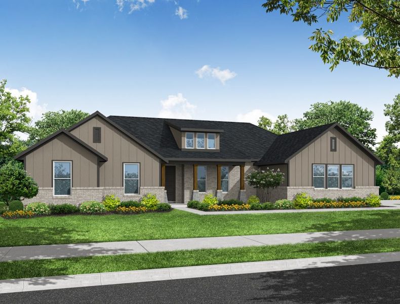 Representative exterior photo of a completed home built from the Sycamore by Impression Homes in Estates of Palmer, Palmer, TX (Image 2).