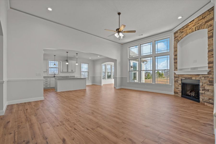 Representative unfurnished interior of a home built from the Converse by Enchanted Homes in Messer Farms, Inman (Image 13).