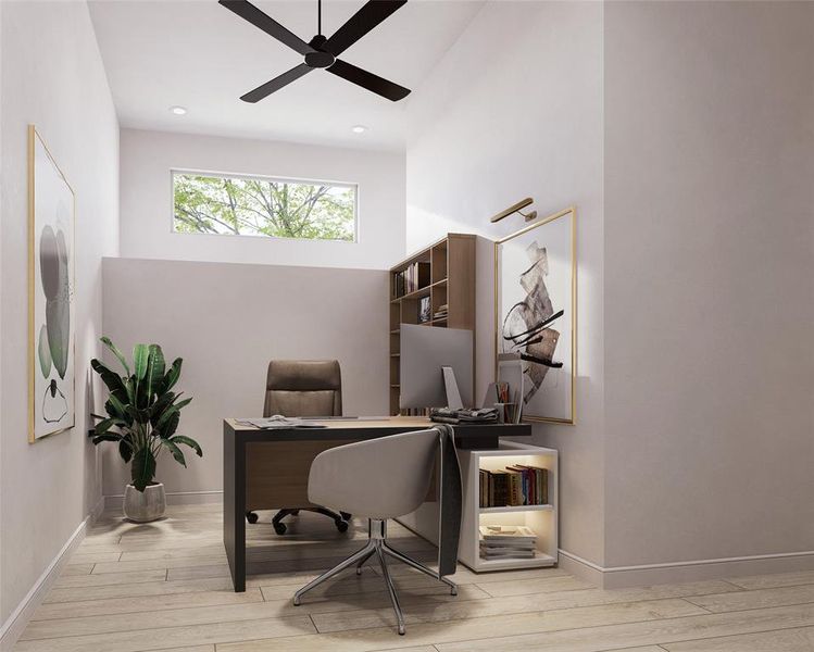 Digital Rendering and Digitally Staged - Actual finishes may differ.Flex Space