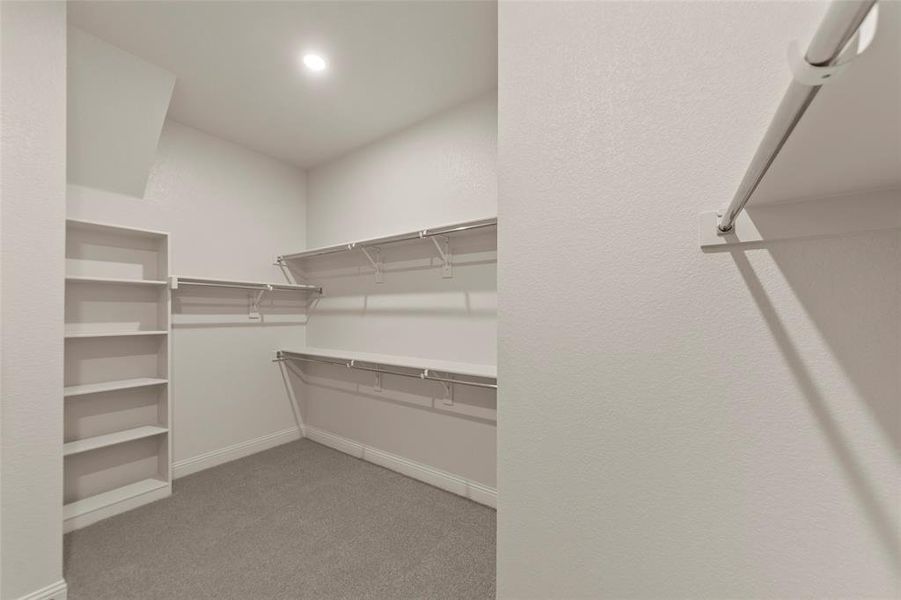 Walk in closet with light carpet Walk in closet with light carpet