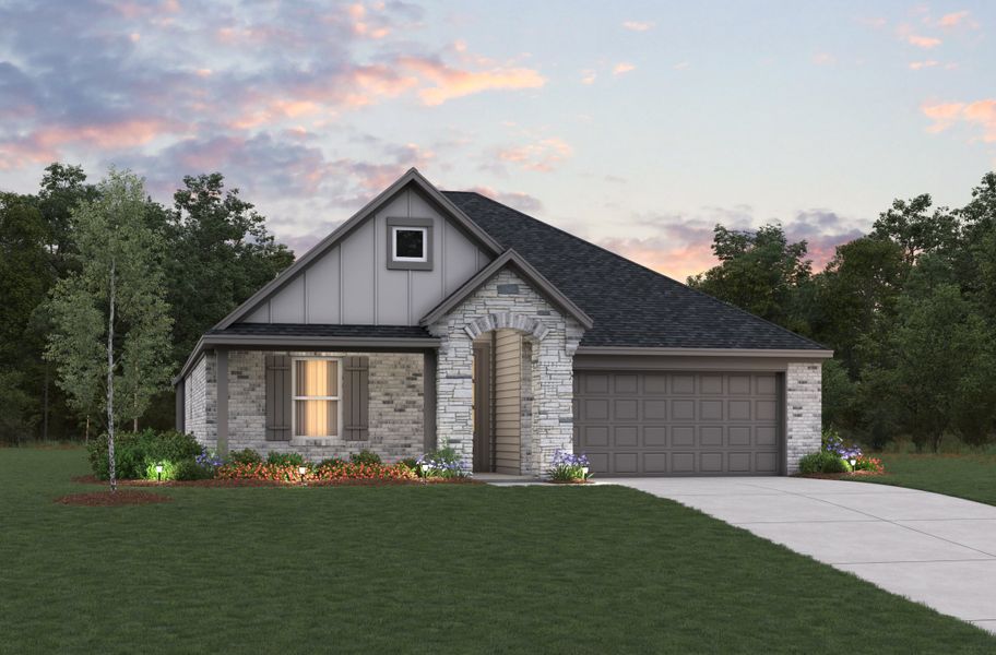 Representative exterior photo of a completed home built from the Sierra by Beazer Homes in Sorella: Landmark Collection, Tomball, TX (Image 12).