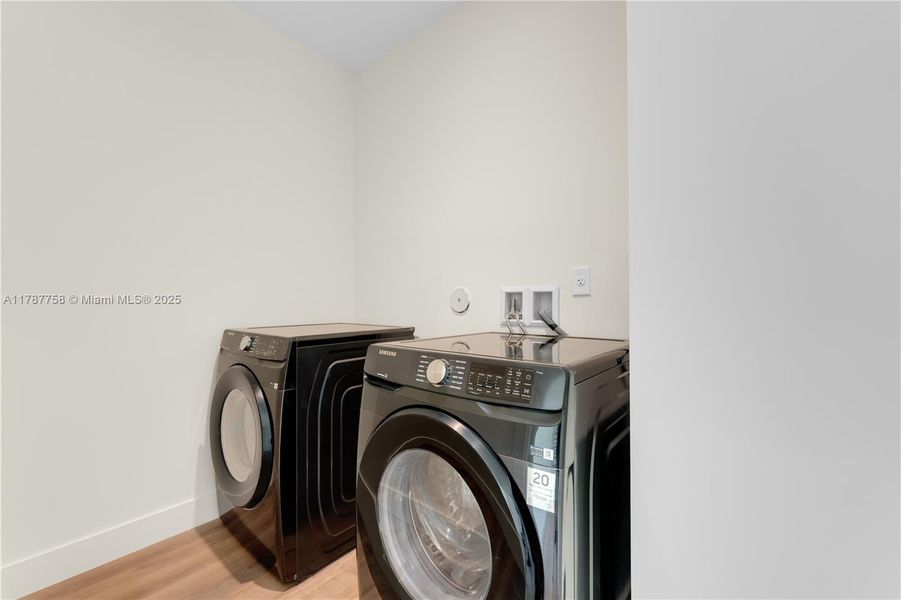 Spacious laundry area.