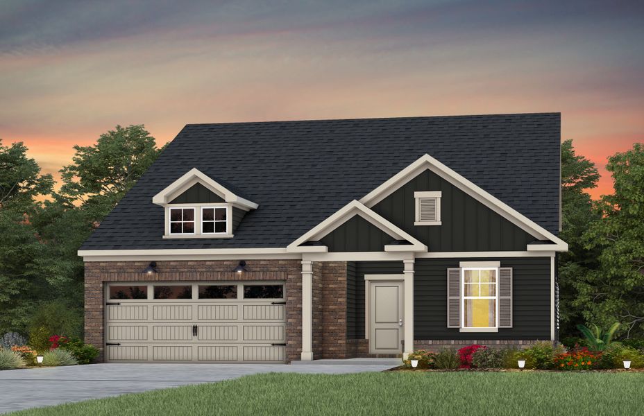 Representative exterior photo of a completed home built from the Bedrock by Pulte Homes in The Retreat at Carolina Ridge, Harrisburg, NC (Image 32).