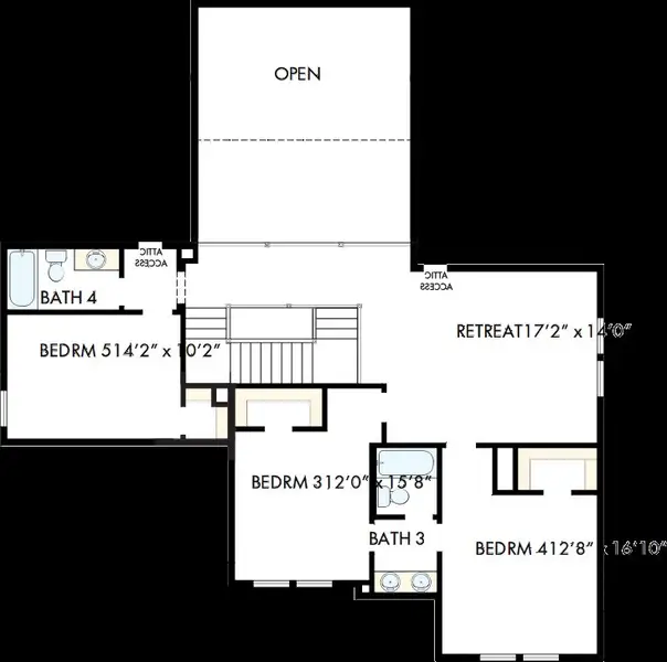 2D floor plan layout of this home in Walden Creek – Summit Collection, Montgomery, TX (Image 3). 2D floor plan layout of this home in Walden Creek – Summit Collection, Montgomery, TX (Image 3).