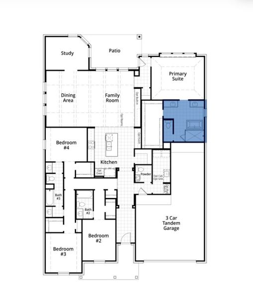 2D floor plan layout for the Appleton by Highland Homes in Mantua Point, Van Alstyne, TX (Image 4).