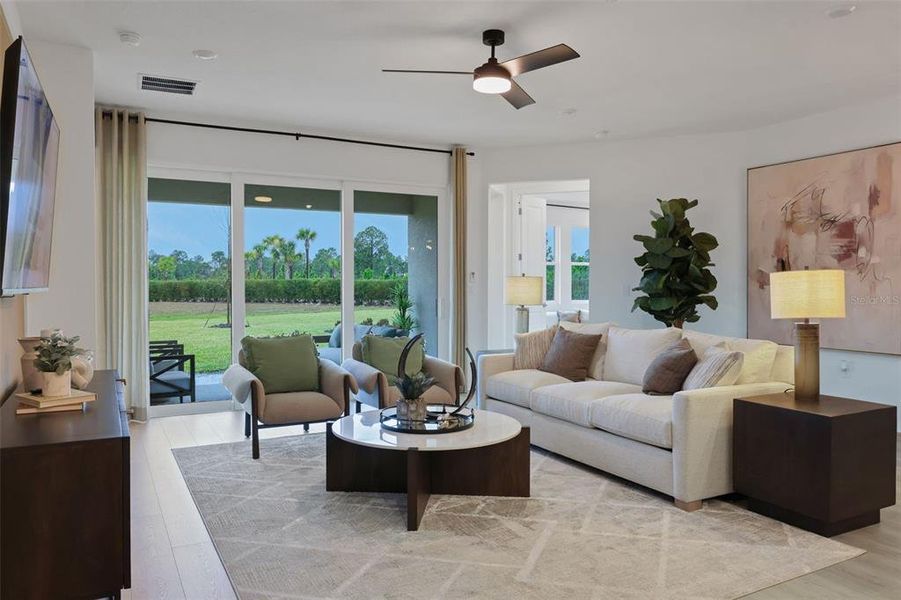 Furnished interior view inside a new home in Creekside Run at Babcock Ranch, Punta Gorda (Image 17). Furnished interior view inside a new home in Creekside Run at Babcock Ranch, Punta Gorda (Image 17).