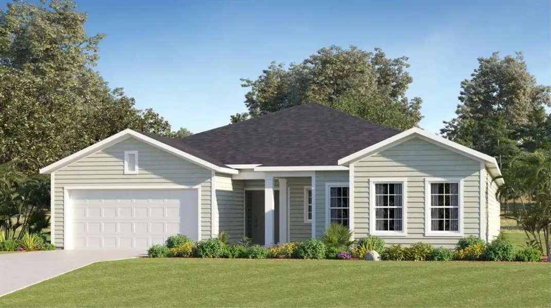 Front exterior of a new home in Pioneer Ranch, Ocala, FL, highlighting curb appeal (Image 5).