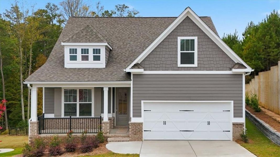 Front exterior of a new home in , Dallas, GA, highlighting curb appeal (Image 21).