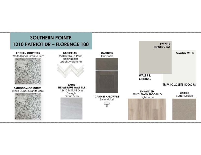 Sample of building materials used in homes in Southern Pointe, College Station (Image 12).