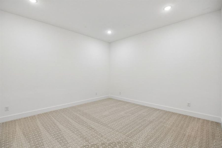 Whether you are hosting family movie night or big game day parties, this main floor media room is the place to be!