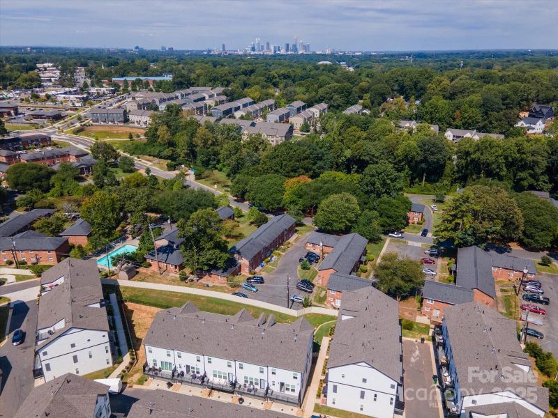 Aerial view including Charlotte skyline Aerial view including Charlotte skyline