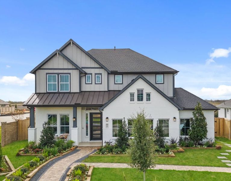 Representative exterior photo of a completed home built from the Acadia – 50′ Lot by Chesmar Homes in Lakes of Cane Island, Katy, TX (Image 24).