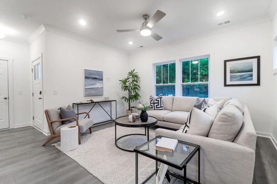 Representative furnished interior of a home built from the Charlotte by True Homes in Beaver Creek, Statesville (Image 6).