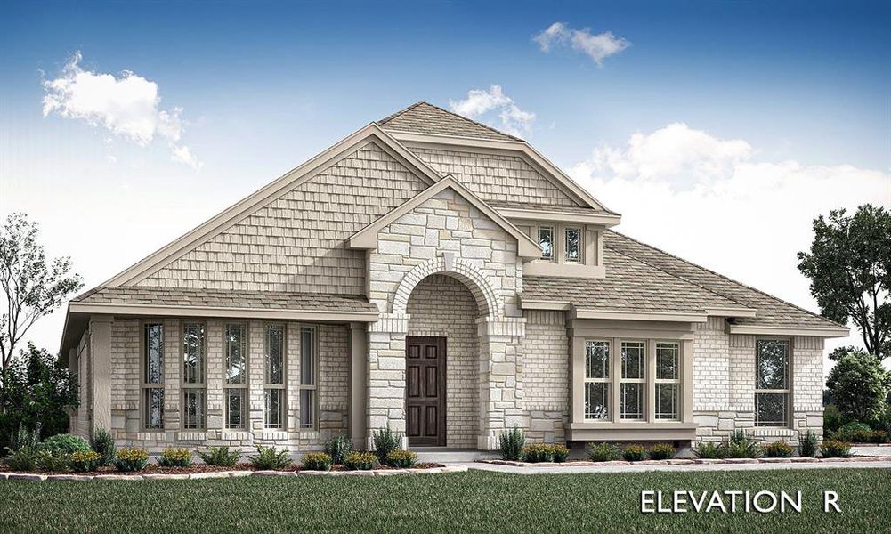 Front exterior of a new home in Hayes Crossing, Midlothian, TX, highlighting curb appeal (Image 1). Front exterior of a new home in Hayes Crossing, Midlothian, TX, highlighting curb appeal (Image 1).