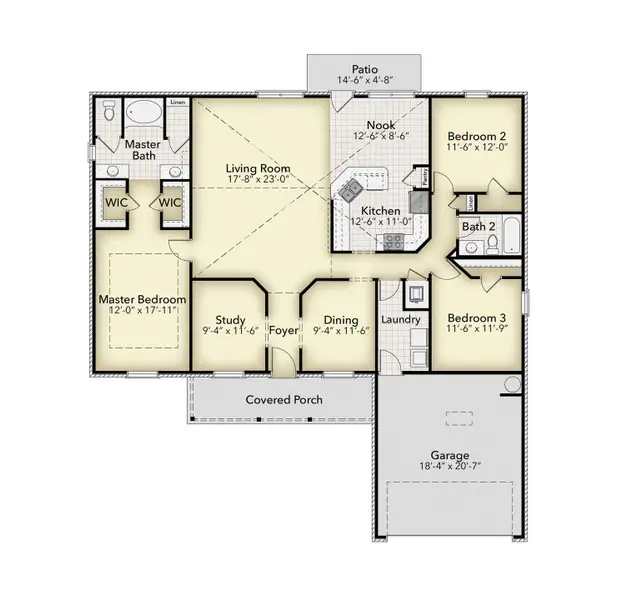 2D floor plan layout for the 2010 by Adams Homes in Veria, Oak Hill, FL (Image 4). 2D floor plan layout for the 2010 by Adams Homes in Veria, Oak Hill, FL (Image 4).