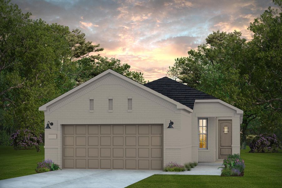 Representative exterior photo of a completed home built from the Compass by Del Webb in Del Webb Fulshear, Fulshear, TX (Image 26). Representative exterior photo of a completed home built from the Compass by Del Webb in Del Webb Fulshear, Fulshear, TX (Image 26).