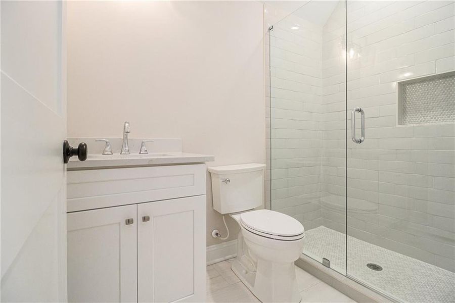 Furnished interior view inside a new home in , White (Image 16).