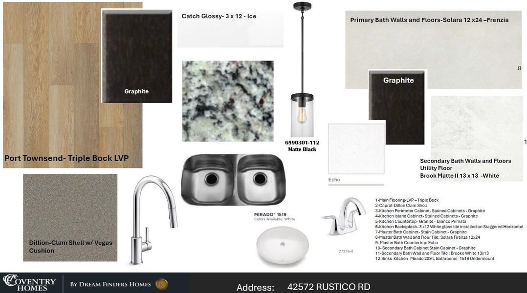 Sample of building materials used in homes in Escondido, Magnolia (Image 3). Sample of building materials used in homes in Escondido, Magnolia (Image 3).