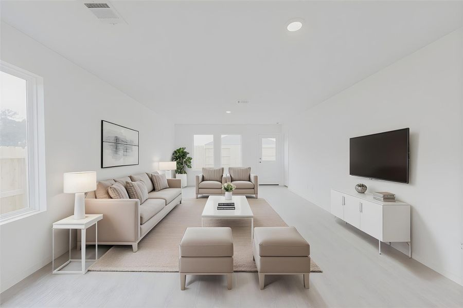 Furnished interior view inside a new home in Pinewood at Grand Texas: Colonial & Cottage Collections, New Caney (Image 3).