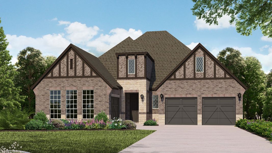 Plan 1631 Elevation E with Stone